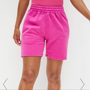Pink sweat shorts